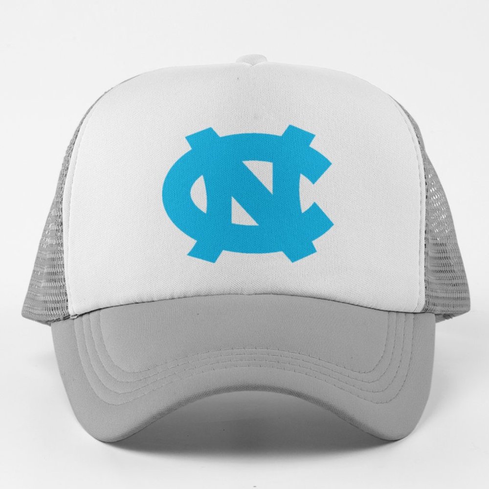 NEW Tar Heels NC Logo Foam Trucker Mesh Snapback Hat WHITE GREY